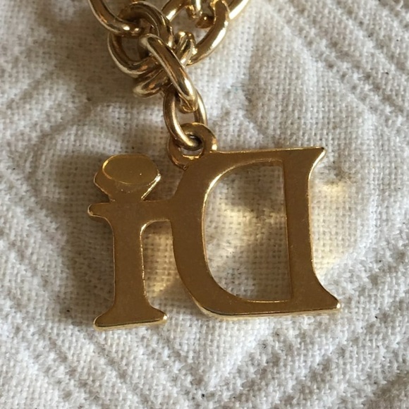 Vintage Gold Metal Di Bracelet. Link Chain Bracelet With Dangle of Di - Picture 5 of 7